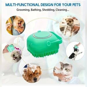Multi-Functional Pet Grooming Brush Made From Silicone